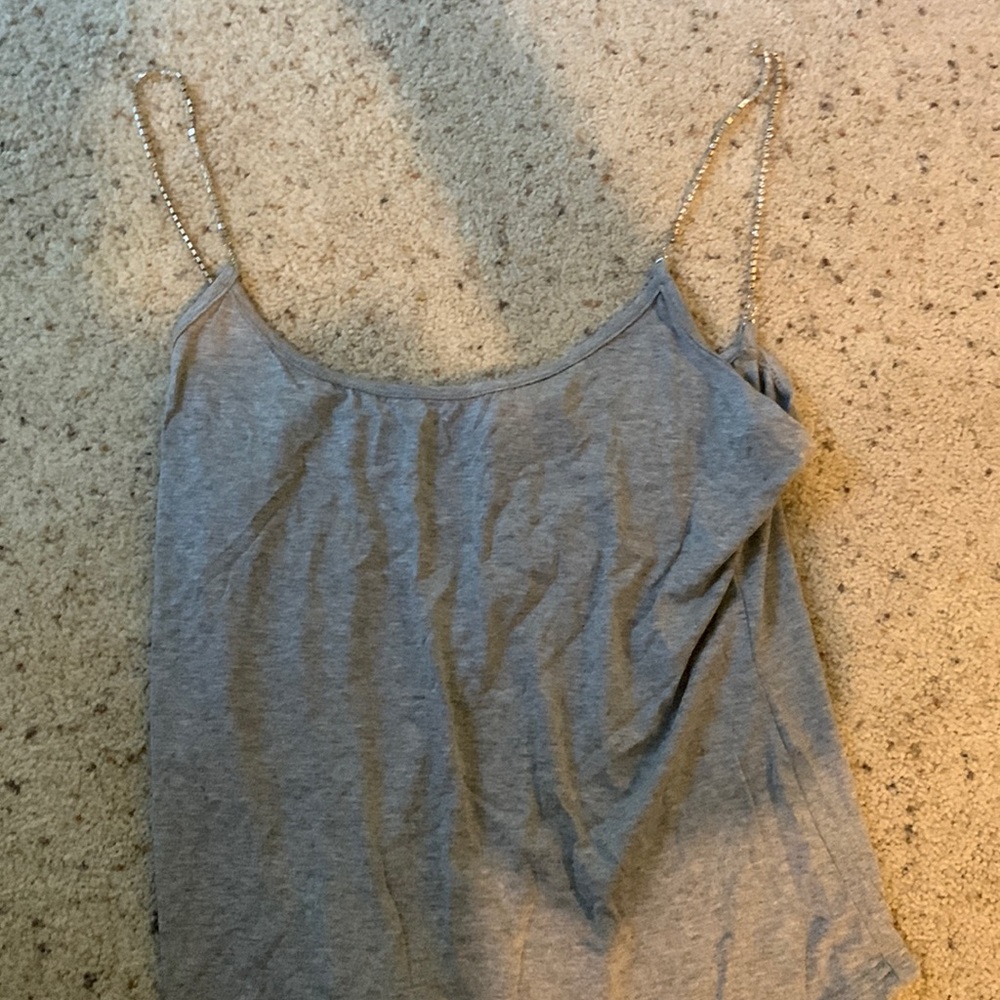 fake diamond strap tank top